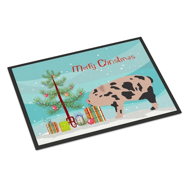 Carolines Treasures Mini Miniature Pig Christmas Indoor or Outdoor Mat, 24 x 36 in. BB9302JMAT - main
